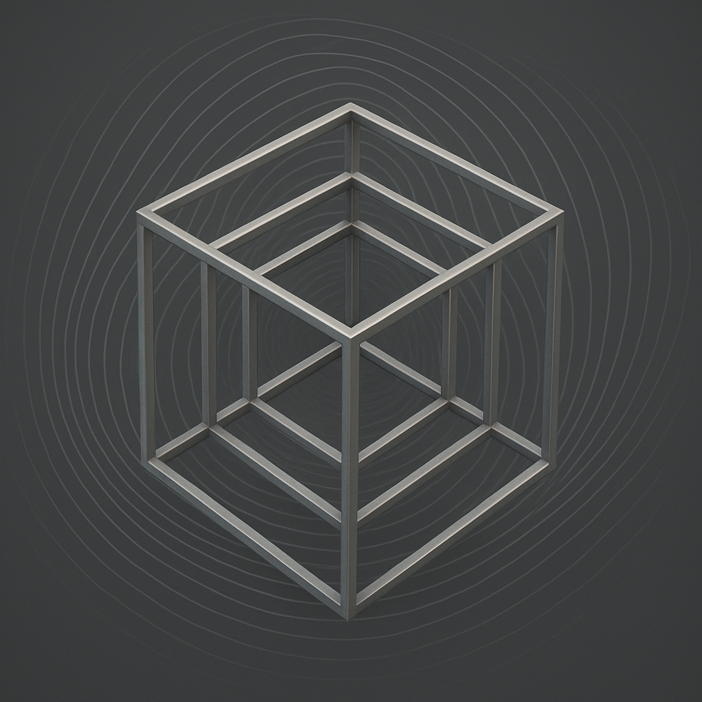 Tesserakt mit Feldlinien